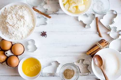 Preview: ingredients for baking gingerbread or cake