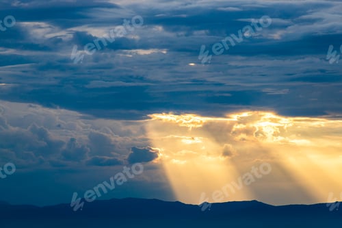 Preview: colorful dramatic sky with cloud at sunset
