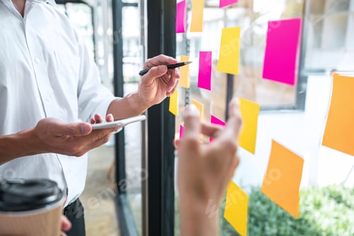 Preview: Business team working marketing growth on financial document graph report statistics