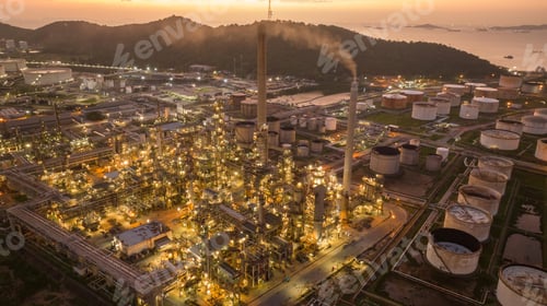 Preview: Oil Refinery Gas Chemical Equipment Prodiction import export Concept, Crude Oil Refinery Plant