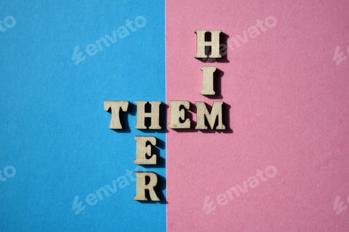 Preview: Him, Them, Her, words as banner headline