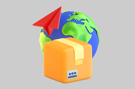 Preview: Global shipping cartoon style