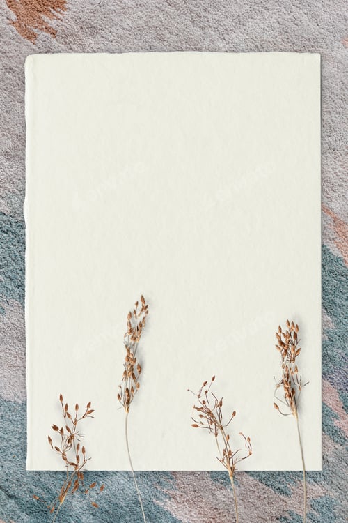 Preview: Empty paper with dried flower mockup