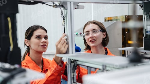 Preview: Student engineer assembles a robotic arm in a technology workshop.