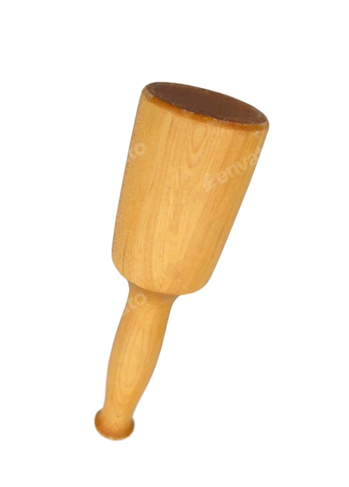 Preview: vintage wooden mallet isolated
