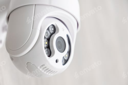 Preview: Security CCTV camera in office or shop building for protection against thieves.