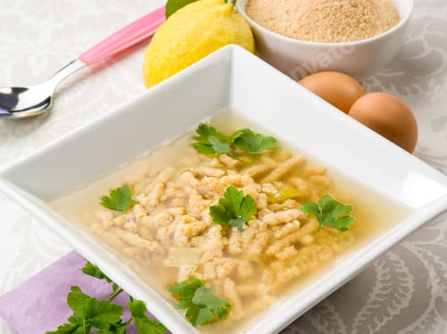 Preview: soup with passatelli, traditional italian recipe