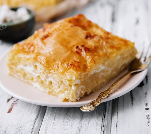 Preview: Cottage cheese casserole on white plate