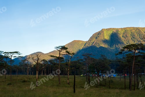 Preview: landscape silhouette at Phu Soi Dao national park Thailand
