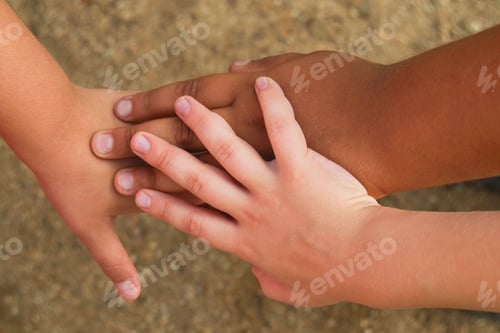 Preview: children of different nationalities holding hands, a symbol of friendship and peace