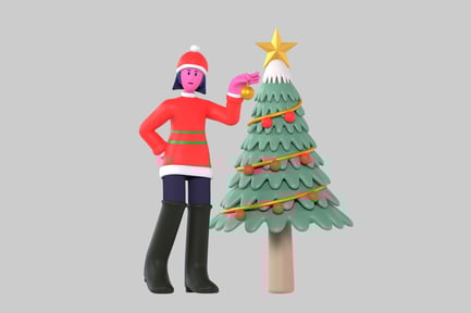 Preview: Christmas decorator with tree character