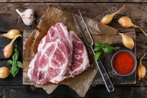 Preview: Raw meat pork steak