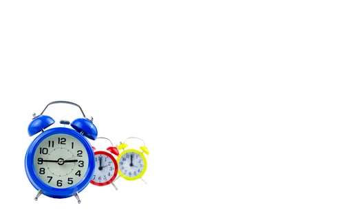 Preview: Alarm clocks isolated on the white background.