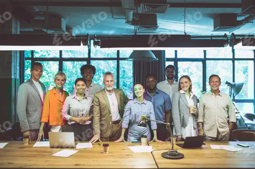 Preview: cinematic image of people working in a start up business.