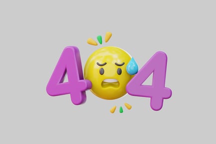 Vorschau: Gelbes Emoticon mit traurigem Ausdruck und festlicher „44"