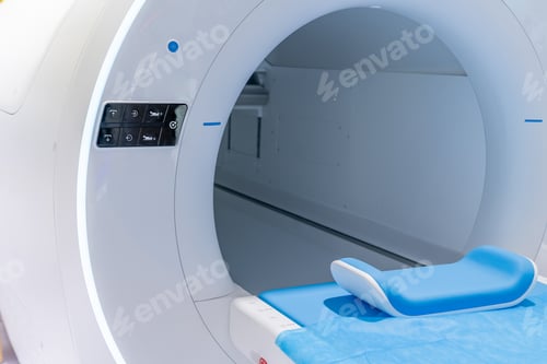 Preview: close up view of modern MR medic device with details.