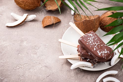 Preview: Coconut popsicles in chocolate glaze