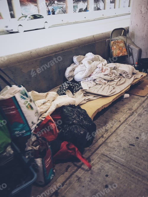 Preview: Homeless persons belongings in downtown Toronto, Canada