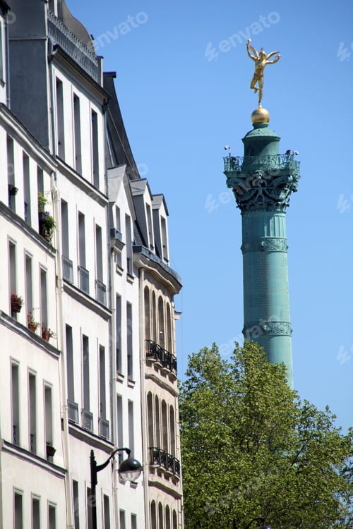Preview: July Column and buildings in Place de la Bastille, Paris