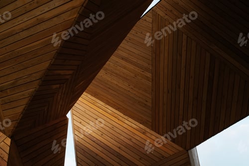 Preview: Architectural wooden structure outdoors, close-up