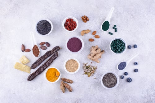 Preview: Various superfoods and healthy food supplement