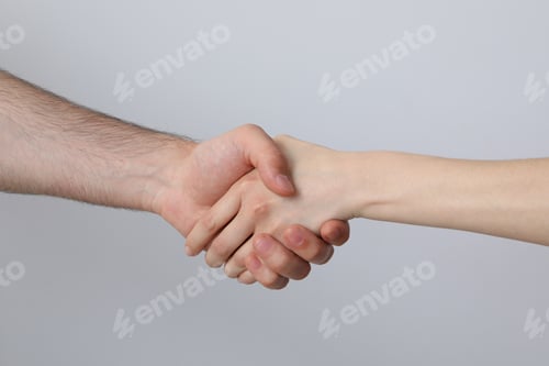 Preview: A female and a male hand make a handshake