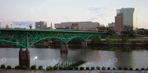 Preview: Sunrise Tennessee River Knoxville Downtown City Skyline