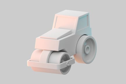 Preview: Minimalist road roller vehicle toy