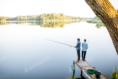 Preview: Men fishing on the lake