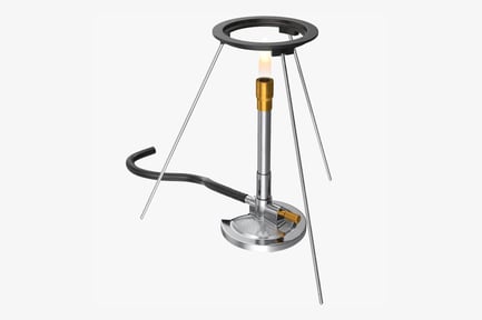 Preview: Laboratory Bunsen Burner with Tripod and Flame