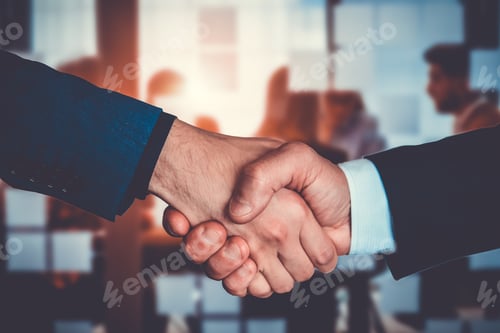 Preview: Businessmen making handshake with partner, greeting, dealing, merger and acquisition, business joint