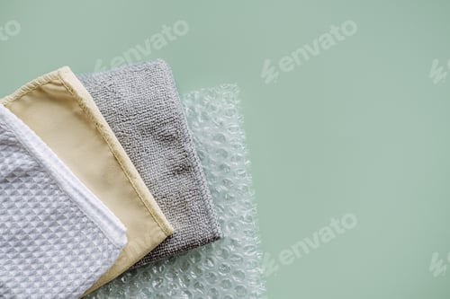 Preview: Recycling Fibers in the Textile Industry. Sustainable recycled cotton fiber. Many napkins fabrics