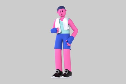 Preview: Cartoon athlete with towel