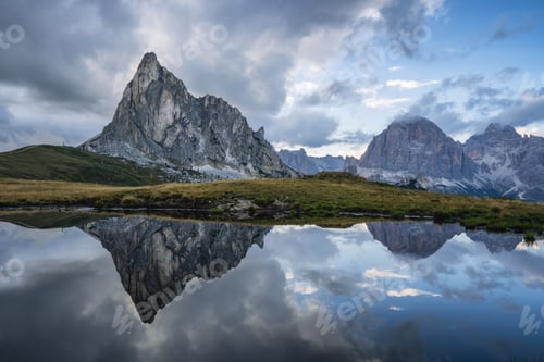 Preview: Giau Pass high alpine pass, Passo Giau popular travel destination in Dolomites, Italy