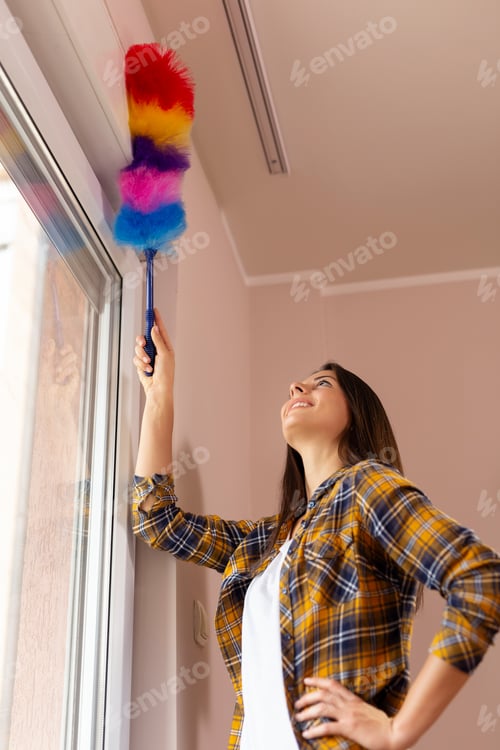 Preview: Woman cleaning the dust