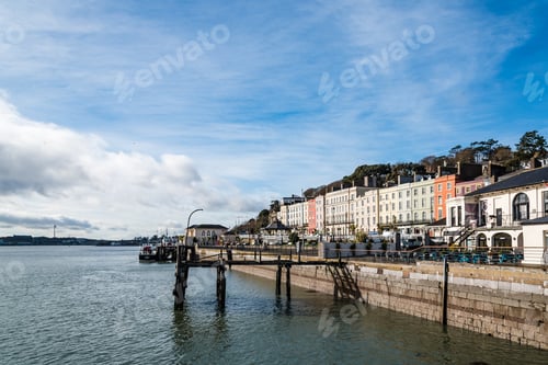 Preview: Waterfront of Cobh a sunny morning. Cobh is a picturesque irish town near Cork, Ireland