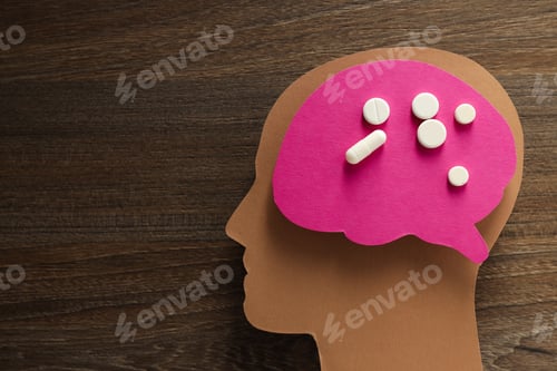 Preview: Dementia and parkinson's disease, ADHD, composition for head disease theme, space for text