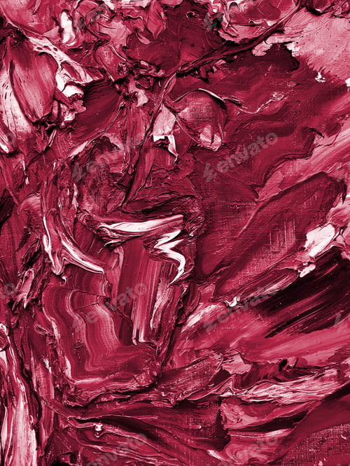 Preview: abstract oil paint texture on canvas, New 2023 trending PANTONE 18-1750 Viva Magenta colour