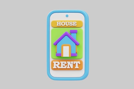 Preview: Cartoon house renting app ui