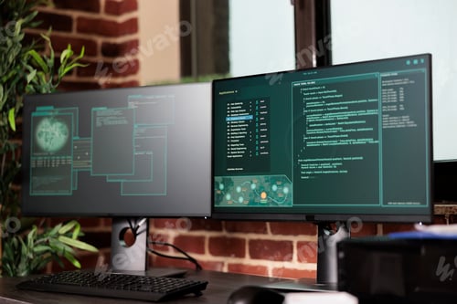 Preview: Computer screens showing javascript code