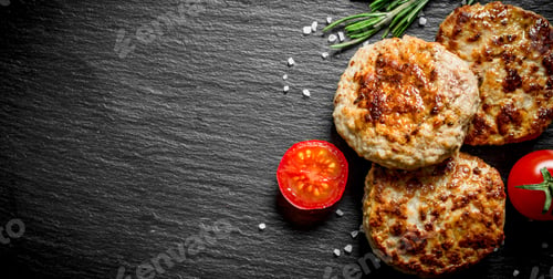Preview: Cutlets with rosemary and tomatoes.