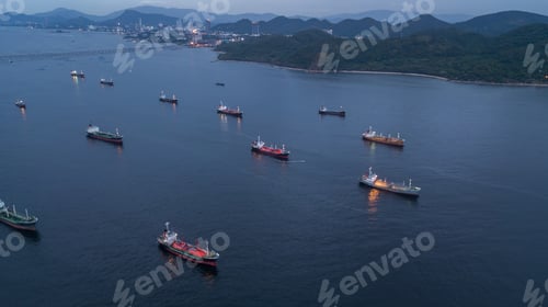 Preview: Aerial view oil chemical tanker at sea, Industrial crude oil and fuel tanker ship in deep ocean.