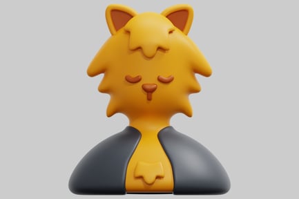 Preview: Yellow Cat with Black Collar and Shirt