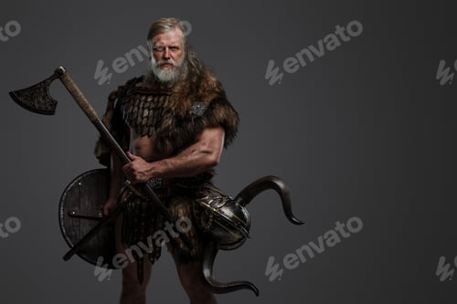 Preview: Grizzled elderly Viking warrior, displaying strength and wisdom