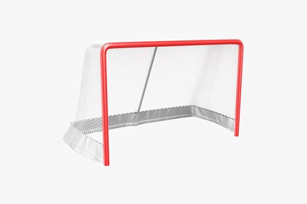 Preview: Red-Framed Hockey Goal with White Netting