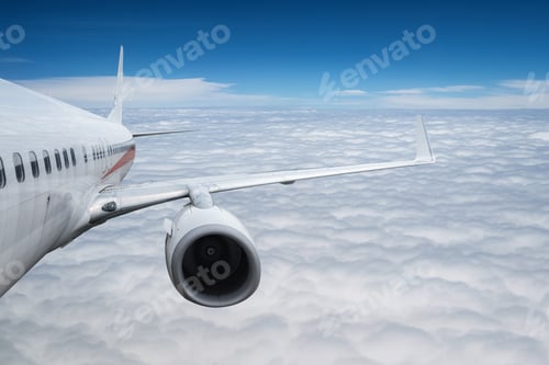 Preview: airplane above the clouds