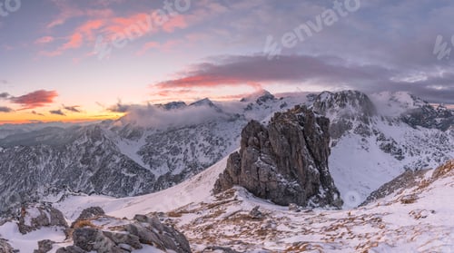 Preview: Vivid and magnificent sunset in the mountains