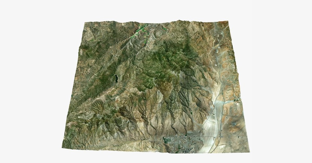 San Jacinto Peak, Riverside County Topography 3D, Incl. earth & forest ...