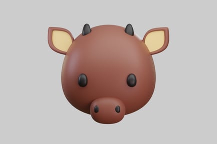 Preview: Cow head in cartoon style