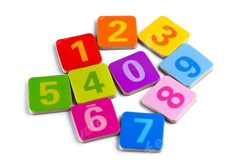 Preview: Math Number colorful on white background